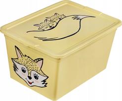 Daiktadėžė su dangčiu, žaislams Branq X Box Deco Animal Fox, 15 l, juoda sp./geltona sp., 38.4 x 28.3 x 19.9 cm