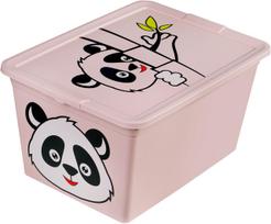 Daiktadėžė su dangčiu, daiktų saugojimo/žaislams Branq X Box Deco Animal Panda, 15 l, juoda sp./rožinė sp., 38.4 x 28.3 x 19.9 cm