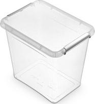 Daiktadėžė su dangčiu, žaislams/lempučių girliandoms Orplast Antibacterial, 30 l, skaidri sp./sidabro sp., 39 x 29 x 35 cm