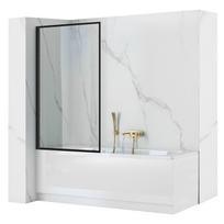 Vonios sienelė Rea Lagos Fix, 70 cm x 140 cm, juoda sp./skaidrus