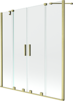 Vonios sienelė Mexen Velar Duo II, 150 cm x 150 cm, brushed gold/grūdintas