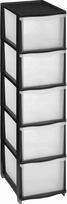 Komoda 5five Plas, balta sp./juoda sp., 102.4 cm x 26.8 cm x 37 cm