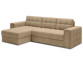 Kampinė sofa - lova Blenvi Monolith 09, smėlio sp., kairinė, 150 x 260 cm x 82 cm