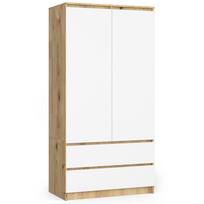 Prieškambario spinta Akord S90, ruda sp./balta sp., 51 cm x 90 cm x 180 cm