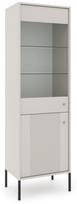 Vitrina Iseo, juoda sp./kreminė sp., 39 cm x 54 cm x 180 cm