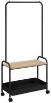 Drabužių kabykla su lentyna Home4you Fraser, 165 cm, ąžuolo sp./juoda sp.