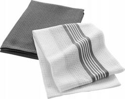 Virtuvinių rankšluosčių rinkinys Douceur d`Interieur Grand Chef, balta sp./pilka sp., 70 cm x 50 cm, 2 vnt.