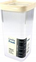Birių produktų indas Katex Line Plus, 1.75 l, 11.5 cm x 11.5 cm, skaidri sp./balta sp.