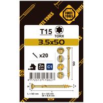 Medsraigtis, universalieji Forte Tools TX15, 3.5 x 50 mm, geltona sp., 20 vnt.