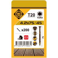 Medsraigtis, terasoms Forte Tools, 4.2 x 75 mm, ruda sp., 200 vnt.
