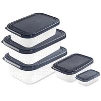 Maisto dėžučių rinkinys Branq Ori, 0.1 - 1.75 l, skaidri sp./pilka sp., 5 vnt.