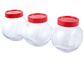 Birių produktų indas, rinkinys Pasabahce Bella, 0.2 l, skaidri sp./raudona sp.