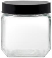 Birių produktų indas Domotti Milos, 0.9 l, skaidri sp./juoda sp.