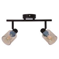 Šviestuvas lubų Candellux Lighting Agra Brown, E14, 2 x 40 W, skaidri sp./gintaro sp. / juoda sp.