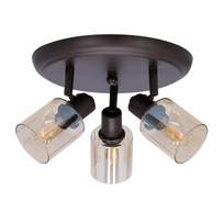 Šviestuvas lubų Candellux Lighting Agra Brown, E14, 3 x 40 W, skaidri sp./gintaro sp.