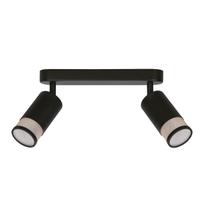 Šviestuvas lubų Candellux Lighting Flin, GU10, 2 x 15 W, aukso sp./juoda sp.