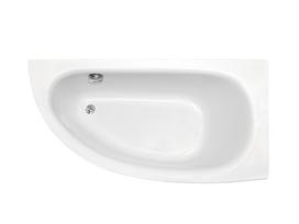 Vonia, įmontuojama/kampinė Besco Milena, 150 cm x 70 cm, dešininė, balta sp./juoda sp.