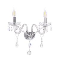 Šviestuvas sieninis Candellux Lighting Cristallo, E14, 2 x 40 W, nėra gaubto / sidabro sp.