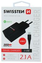Telefono įkroviklis Swissten, USB/AC/DC, 120 cm