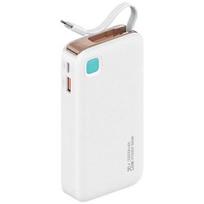 Nešiojamas įkroviklis (Power bank) Usams Retractable, 10000 mAh, balta sp.