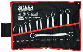 Dvipusių žiedinių veržliarakčių rinkinys Silver, 6 - 32 mm, 12 vnt.