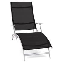 Lauko gultas Summer, juoda sp./sidabro sp., 175 cm x 63 cm x 68 - 103 cm