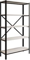 Knygų lentyna ADRK Rene, juoda sp./balta matinė sp., 146.8 cm x 30 cm x 80 cm
