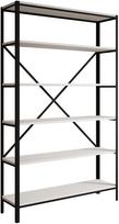 Knygų lentyna ADRK Ralph, juoda sp./balta matinė sp., 180.2 cm x 30 cm x 110 cm