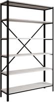 Knygų lentyna ADRK Ralph, juoda sp./pilka sp., 180.2 cm x 30 cm x 110 cm