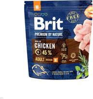 Sausas šunų maistas Brit Premium By Nature Adult Medium, vištiena, 1 kg