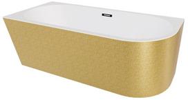 Vonia, laisvai pastatoma Besco Zoya Glam Gold, 150 cm x 75 cm x 58 cm, kairinė, aukso sp./juoda sp.