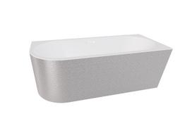Vonia, laisvai pastatoma Besco Zoya, 170 cm x 80 cm x 59 cm, kampinė, balta sp./sidabro sp.