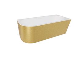 Vonia, laisvai pastatoma Besco Zoya Glam, 170 cm x 80 cm x 59 cm, kampinė, aukso sp./balta sp.