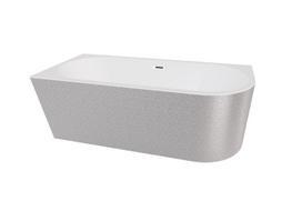 Vonia, laisvai pastatoma Besco Zoya Glam, 170 cm x 80 cm x 59 cm, kampinė, sidabro sp./chromo sp.