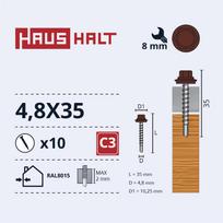 Savisriegis Haushalt, 4.8 mm x 35 mm, 10 vnt.