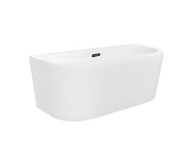 Vonia, laisvai pastatoma Besco Volya, 170 cm x 75 cm x 62.5 cm, asimetrinė, balta sp./juoda sp.