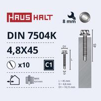 Savisriegis Haushalt, 4.8 mm x 45 mm, 10 vnt.
