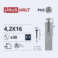 Savisriegis Haushalt DIN 14566, 4.2 mm x 16 mm, 30 vnt.