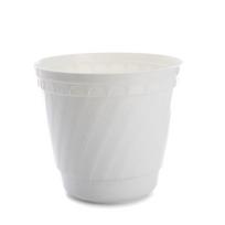 Gėlių vazonas Uniplastex Barok UDB22, plastikinis, Ø 22 cm, balta sp.