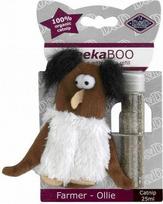 Žaislas katėms su katžole D&D Farmer Ollie, ruda sp./balta sp., 10 cm