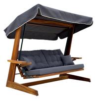 Lauko sūpynės Kalune Design Sia 2400, juoda sp./pilka sp., 175 cm x 236 cm x 190 cm
