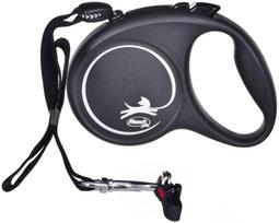 Automatinis pavadėlis Flexi Black Design, balta sp./juoda sp., 5 m