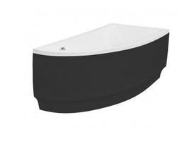 Vonia, kampinė Besco Praktika, 140 cm x 70 cm x 57.5 cm, dešininė, juoda sp.
