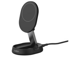 Belaidis indukcinis įkroviklis Belkin BoostCharge Pro, Magnetic/1 x USB Type C, juoda sp., 15 W