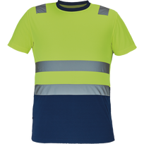 Marškinėliai vyrams Cerva Monzon HV, geltona sp./tamsiai mėlyna (navy) sp., 4XL dydis