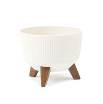 Gėlių vazonas ant kojelių Lamela Roma 956-74, plastikinis, Ø 24 cm, kreminė sp.