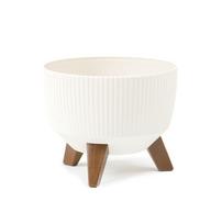 Gėlių vazonas ant kojelių Lamela Roma 957-74, plastikinis, Ø 29 cm, kreminė sp.