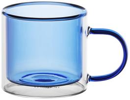 Dvigubo stiklo puodelis Ambition Fuzzy Blue, skaidri sp./mėlyna sp., 0.250 l