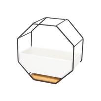 Pakabinamas gėlių vazonas Domoletti TRRT012, keramika/metalas, Ø 23 cm, balta sp./juoda sp.