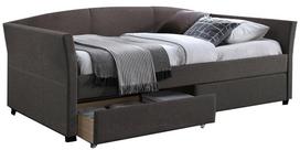 Lova viengulė Home4you Genesis K288613, pilka sp., su čiužiniu, su grotelėmis